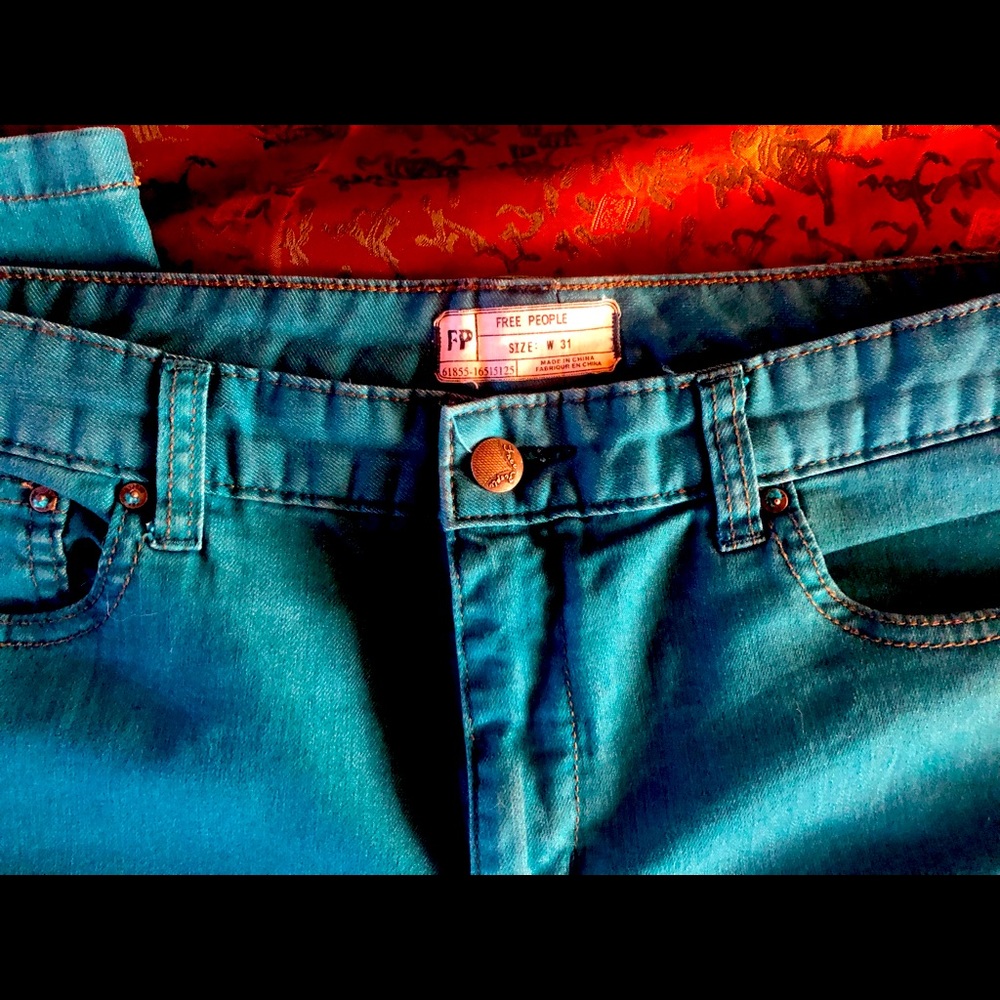 Free People Jeans - Teal/turquoise